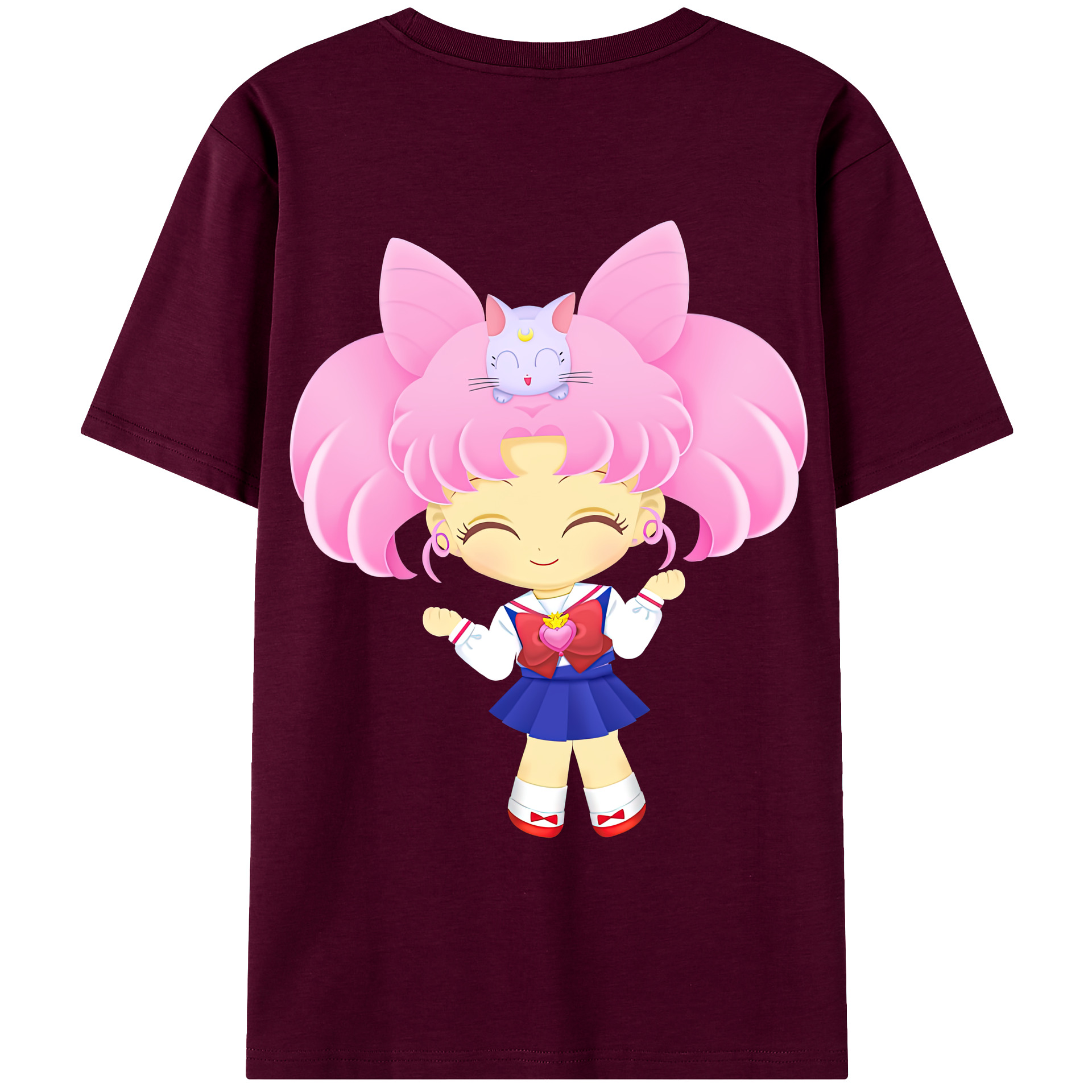 （画像用） 美少女戦士セーラームーン ちびうさ Sailor Moon Chibiusa Tsukino Usagi Small Lady Serenity レディース半袖Tシャツ(バックプリント)